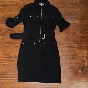 MICHAEL Michael Kors Black Belted Dress